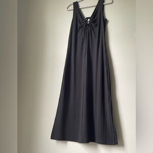 LOFT Black Maxi Dress with V-Back Tie